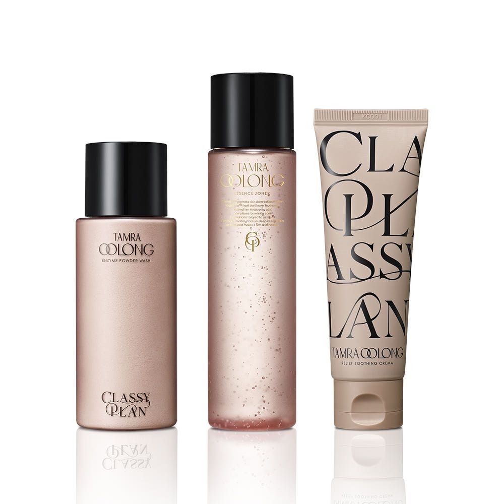 CLASSY PLAN Tamra Oolong Skincare 3-Piece Set Enzyme Powder Wash Essence Toner Soothing Crema Jeju Tea Ritual _ Made in Korea